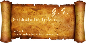 Goldschmid Irén névjegykártya